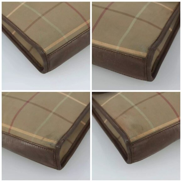 Burberrys Nova Check Clutch Bag Canvas Beige Auth - Picture 15 of 15